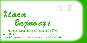 klara bajnoczi business card